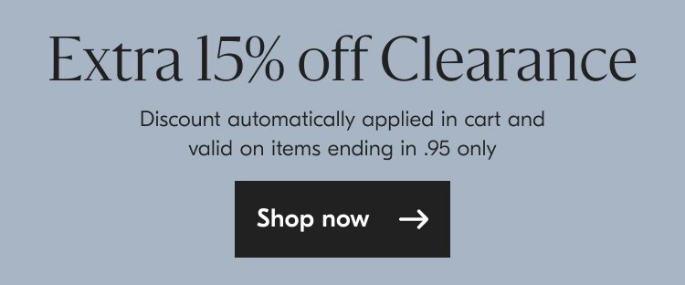 Extra 15% off Clearance